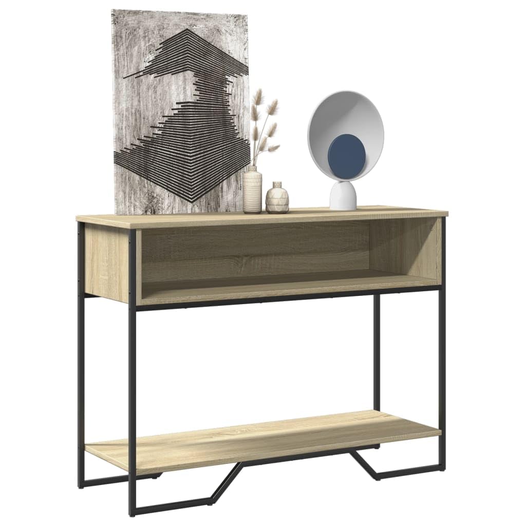 SXZenSpace Console Table Sonoma Oak 100x35x74.5 cm Engineered Wood with Storage Shelf, Classic Hallway for Living Room Bedroom Corridor