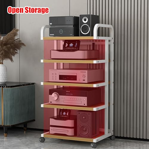 Soporte para reproductor de CD blanco de 4 niveles y torre para consola 7
