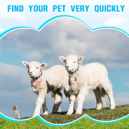 Image of 2 Pack Goat Collars with Bells, Sheep Grazing Copper Bells and Adjustable Nylon Collar Set Loud Bronze Bell Small Farm Animal Sheep Cow Accessories(Vibrant Color,Groovy Pattern)