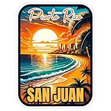 San Juan Puerto Rico Sticker 4 Inch City Travel Souvenir Destination - Waterproof Vinyl Decal for Laptop Water Bottle Car Tumbler - Durable Aesthetic Long-Lasting Stickers for Adults ID44990