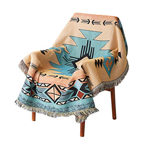 PHNAM Throw Blanket with Fringe for Couch Bed Soft Decorative Cozy Cotton Woven