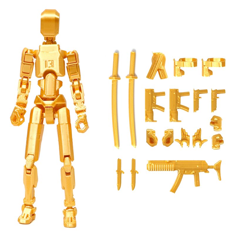 BYUWFGF Titan13 Action Figure Set, Lucky Robot 13 Action Figure, 3D Printed Multi-Jointed Movable Action Figures, Dummy Robot 13 Figures Creative Gifts for Kids Adults（Unassembled）