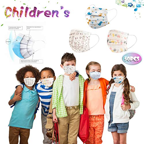 Preisvergleich Produktbild SeraISL 50 Stück Kinder Gesichtsschutz Kombination 3 Schichten niedlicher Druck, staubdicht, Einweg-Munddeckel