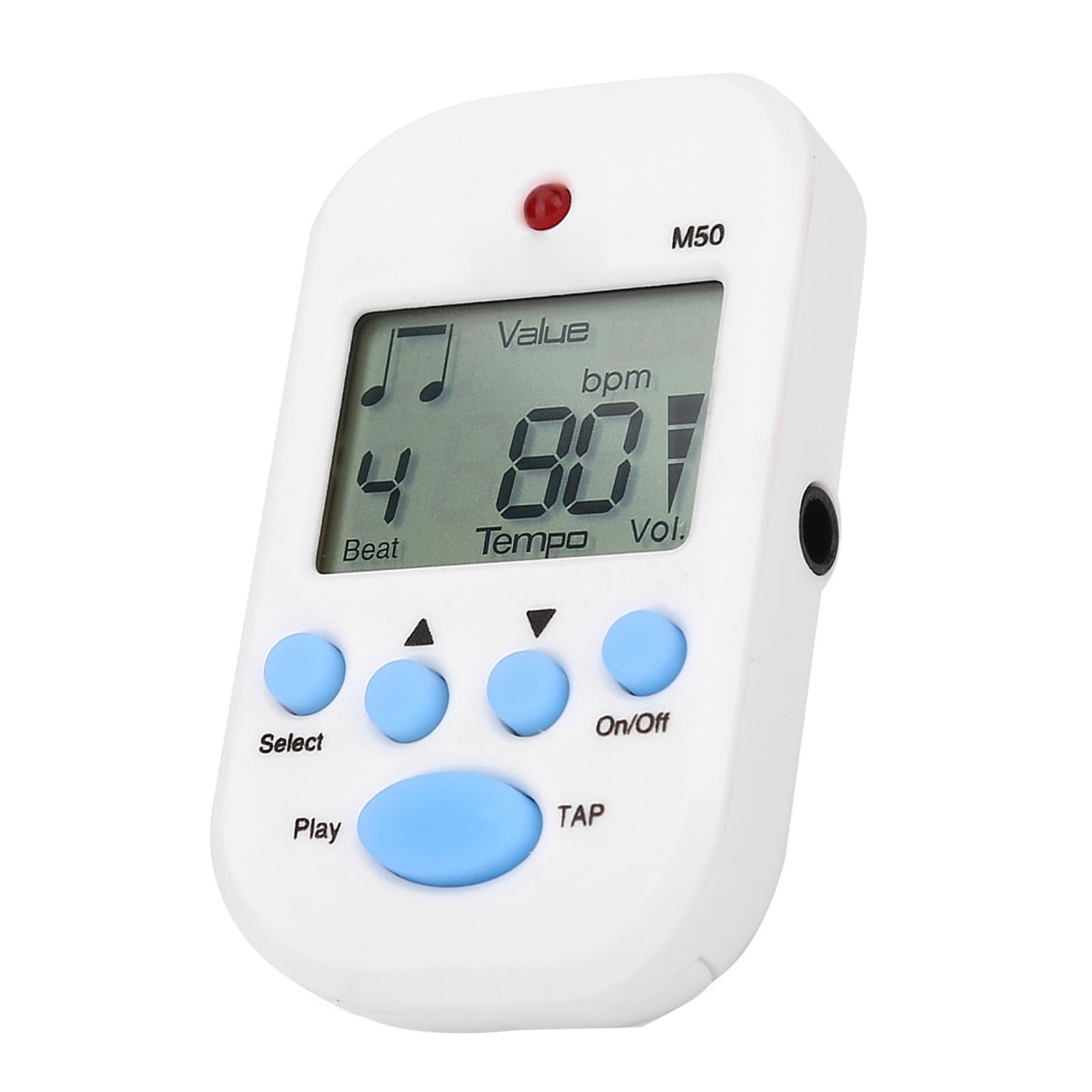 Metronom, Mini Digital Beat Tap M50 Tempo Metronome Clip Musical Instruments (White) - Image 3