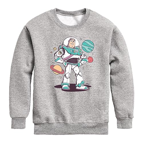 HYBRID APPAREL - Toy Story 4 - Buzz and Planets Sketchy - Toddler & Youth Crewneck Fleece Sweatshirt