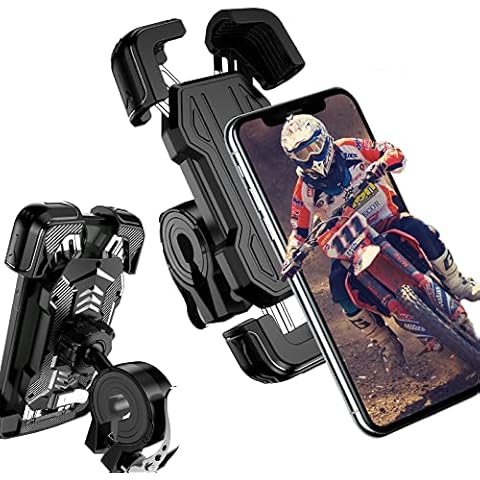 Bike Phone Holder, Motorcycle Phone Mount, Universal Silicone Bicycle Phone Holder, 360° Rotatable Motorcycle Bicycle Handlebar Clamp Compatible for iPhone/Huawei/OnePlus/LG/Samsung Galaxy Series Cover