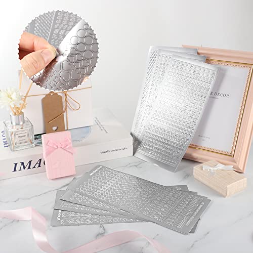 7 Fogli Lettere Adesive, Alfabeto Adesivo Argento