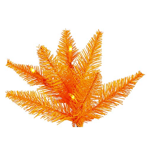 Vickerman 6.5' Orange Fir Artificial Christmas Tree, Orange Dura-Lit Incandescent Lights - Faux Fir Christmas Tree - Seasonal Indoor Home Decor #TOP1