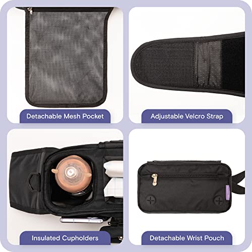 Universal Stroller Organizer With Cup Holders, Ruvalino Stroller Caddy With Detachable Bag, Tissue Pocket, Non-Slip Strap Accessories For Uppababy, Umbrella, Wagon, Baby Jogger, Bob, And Pet Stroller (Og177B) #TOP7