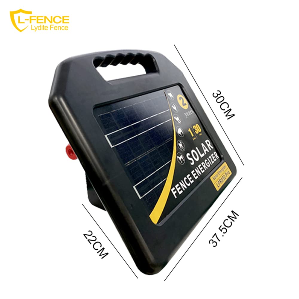 Mingya Solar Fence Energizer Solar Electric Fence Energizer up to 30 Miles 100 Acres Black