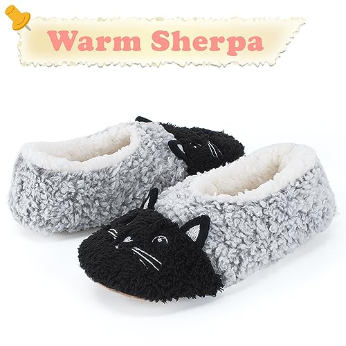 Image of The Metluks Cute Animal House Slippers, Warm Fuzzy Slipper Socks with Grippers Non Slip, Cozy Funny Gifts