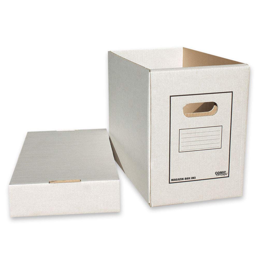 Comic Concept Set 5X Magazin & Alben-Box, mit Deckel, stapelbarer Karton