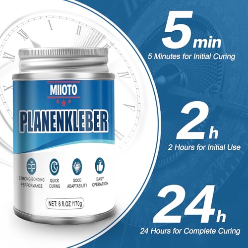 Miioto Planenkleber, Kontaktkleber Extra Stark, Neoprenkleber, Pvc Kleber Wasserfest, Geeignet zum Verkleben von Lkw Plane und Pvc Plane, 170g