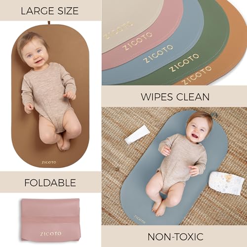 Zicoto ZIC-PORTPAD-SAG_23-142B Beautiful Baby Diaper Changing Mat Made Of Vegan Leather - Soft And Easy To Wipe Changing Pad thumb #4