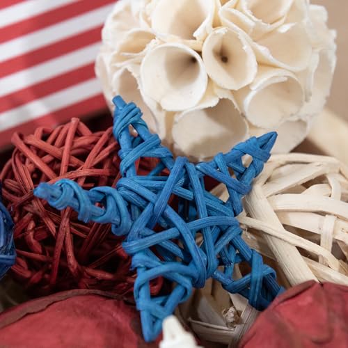 Image of ANDALUCA American Flag Decorative 4th of July Large Vase Filler Bag with Orbs, Decorative Balls (Red, White & Blue)
