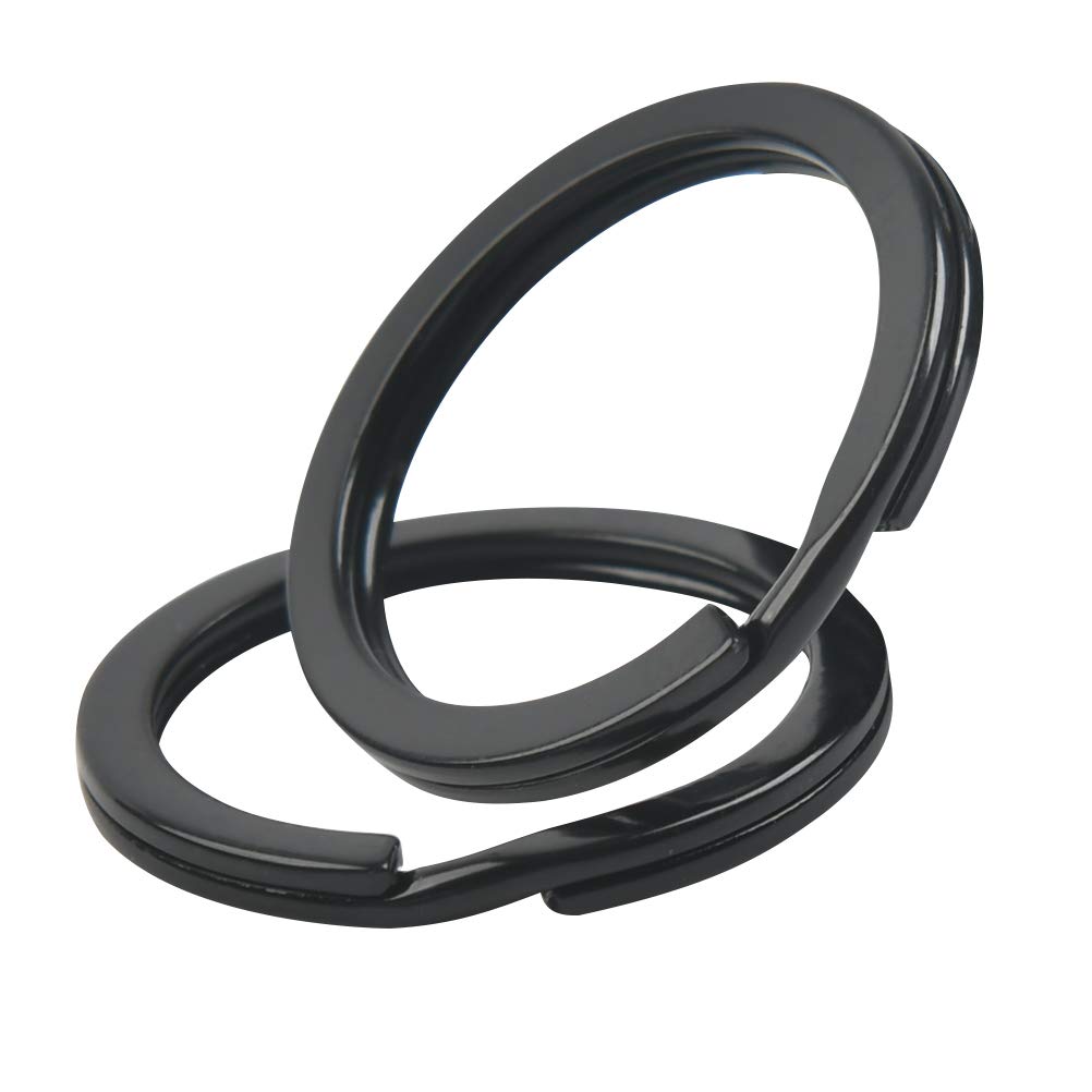 Lot De 50 Anneaux Porte-Clés Métal Noir - Fer Galvanisé 25mm (Pour Clés, Cartes, Bricolage)