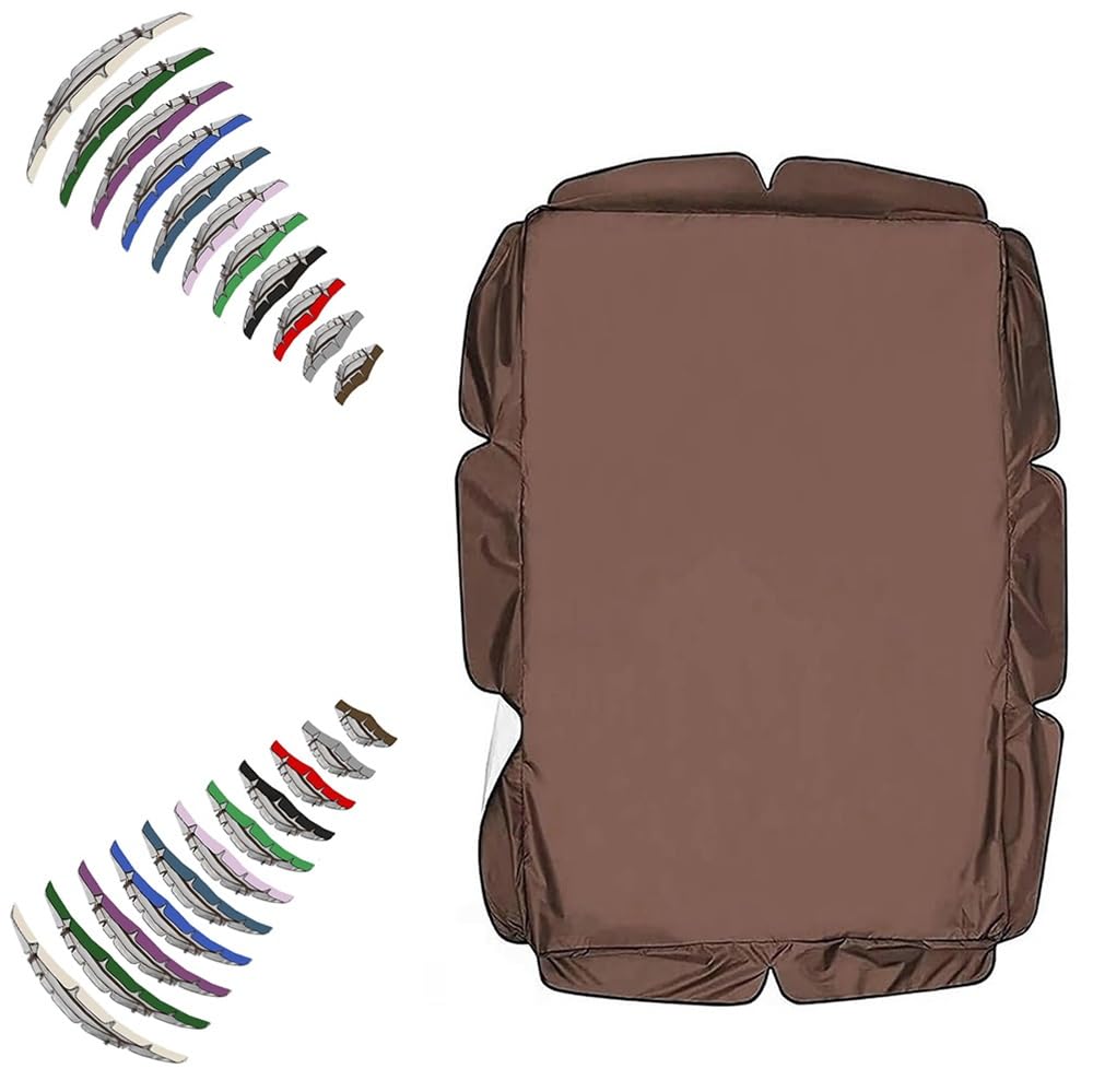 Auvent De Rechange pour Balancelle De Jardin 2 Ou 3 Places Toit De Remplacement De L'Auvent De Balançoire, Canopée pour Balancelles Extérieure(Brown,98x73x8in-249x185x18cm)
