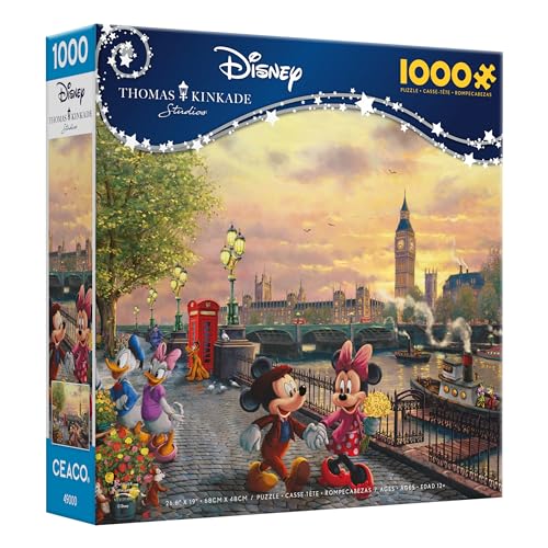 Ceaco 3183-2 Thomas Kinkade - Disney - Mickey & Minnie In London - 1000 Piece Jigsaw Puzzle thumb #2