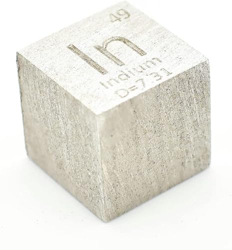 Miniatura 4 de Cubo de metal blando Indium en cubo de elementos 99.995% puro de 1.000 in de densidad, para cazador de mesa periódica de la colección de elementos,