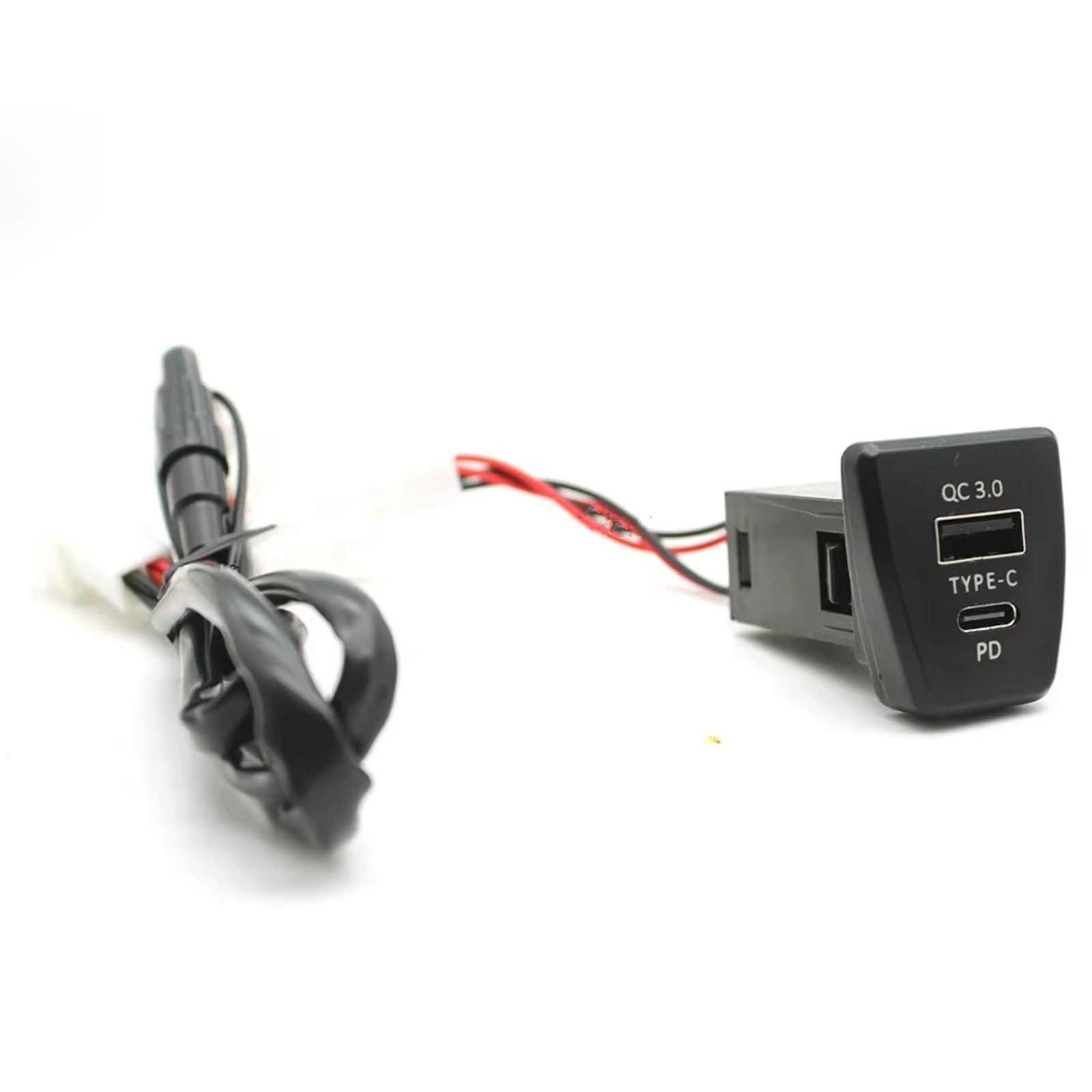 Consola USB Socket AUX Compatible Con Toyota Para Rav4 2020-2023 PD Para Coche Para Cargador QC3.0 Adaptador Interfaz Carga De Enchufe 12 V/24 V Puerto USB AUX Jack