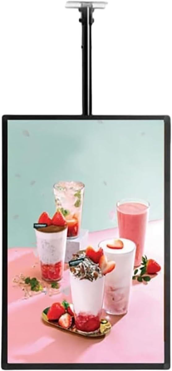 Slim LED Light Box With Snap Frame – Wall-Mounted 3D Illuminated Menu Board For Restaurant Cafe Shop | Aluminum Backlit Poster Display(60x70cm)