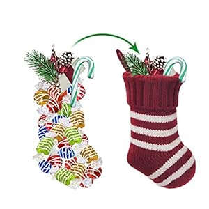 Limbridgechristmasministockings6pack9inchesknittedknitstriperusticholidaydecorationsgoodiebagsforfamilyandfriendsburgundyandcream Urban Country Home Decor Limbridge christmas mini stockings 6 pack 9 inches knitted knit stripe rustic holiday decorations goodie bags for family and friends burgundy and cream urban country home decor