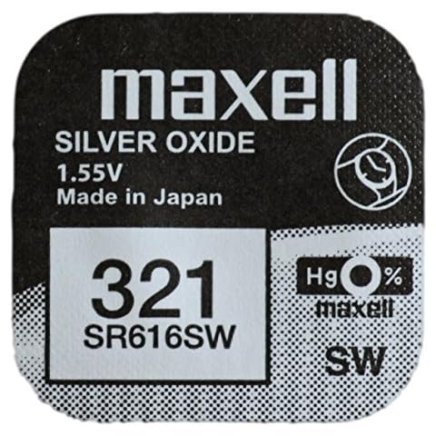 One (1) X Maxell 321 SR616SW SB-AF Silver Oxide Watch Battery 1.55v Blister Packed Cover