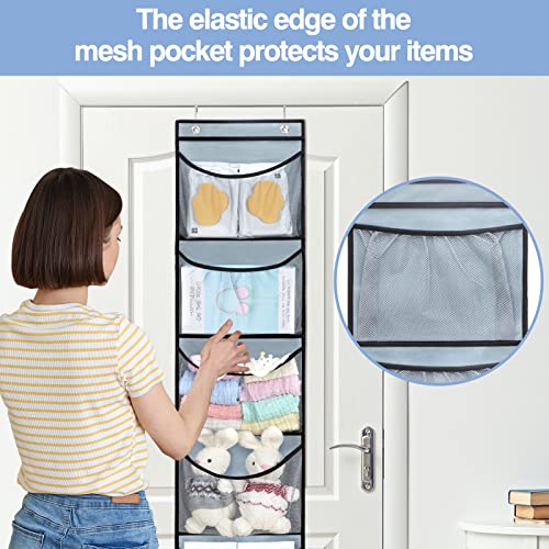 Fixwal-2-Pack-Over-The-Door-Organizer-with-5-Large-Pockets-Foldable-Hanging-Closet-Storage-Baby-Essentials-Sundries-Stuffed-Animal-Storage-with-2-Metal-Hooks