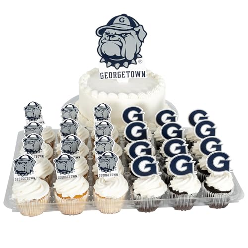 Desert Cactus Georgetown University GU Hoyas Food Picks Cupcake and Cake Toppers Cake Pop Sticks - 25 Pcs Party Supplies and Decorations