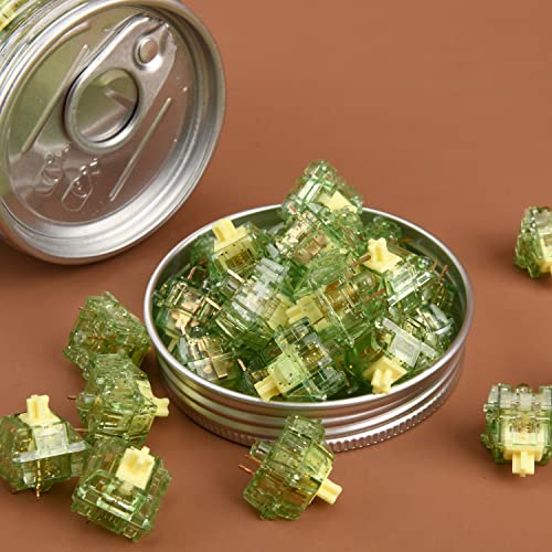 Daidai Ajazz Diced Fruit Kiwi Keyboard Switch | 3 Pin 50Gf Force Pre Lubed Tactile Switch | Durable 80M Mx Switch For Mechanical Keyboard With Crystal Sequins Cover (46Pcs | Kiwi Switch) #TOP3