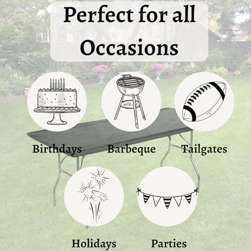 Image of Kwik-Covers 6' Rectangle Plastic Table Covers 30 inch x 72 inch, Bundle of 5 (Black)