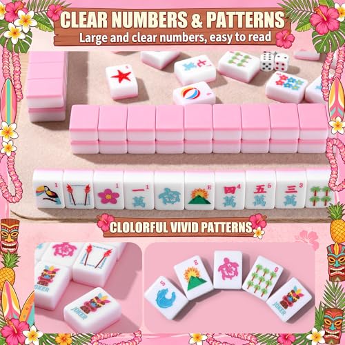 Juego de fichas American Mahjong 160 piezas color rosa miniatura 5