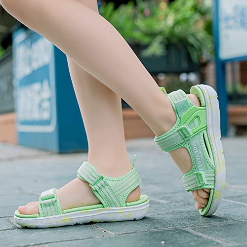 Unisex-Child Sport Sandal Summer Beach Shoes Light Girl Sandals Big Kids Soft Sole Open Toe Athletic Summer Sandal (Green, 10.5 Little Child)4