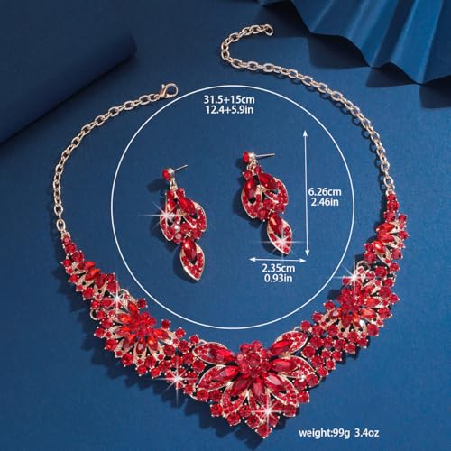 Image of Shining Diva Fashion Stylish Design Fancy Crystal Necklace Jewellery Set for Women | Trendy Celebrity Inspired Jewellery