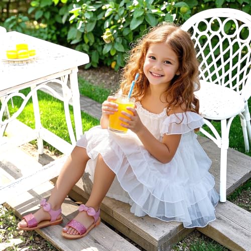 Image of Kiderence Toddler Flower Girl Sandals Open Toe Dress Shoes Wedding Party