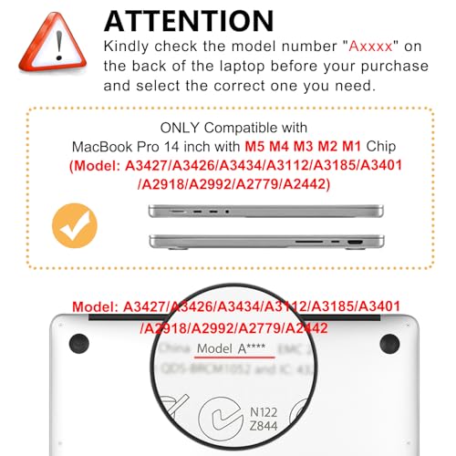 Image of Case for MacBook Pro 14-inch Laptop M5 M4 M3 M2 M1 A3427 A3426 A3434 A3112 A3185 A3401 A2918 A2992 A2779 A2442 2026-2021 Release, Hard Shell&Keyboard Cover&Screen Protector&Webcam Cover,Floral Pattern