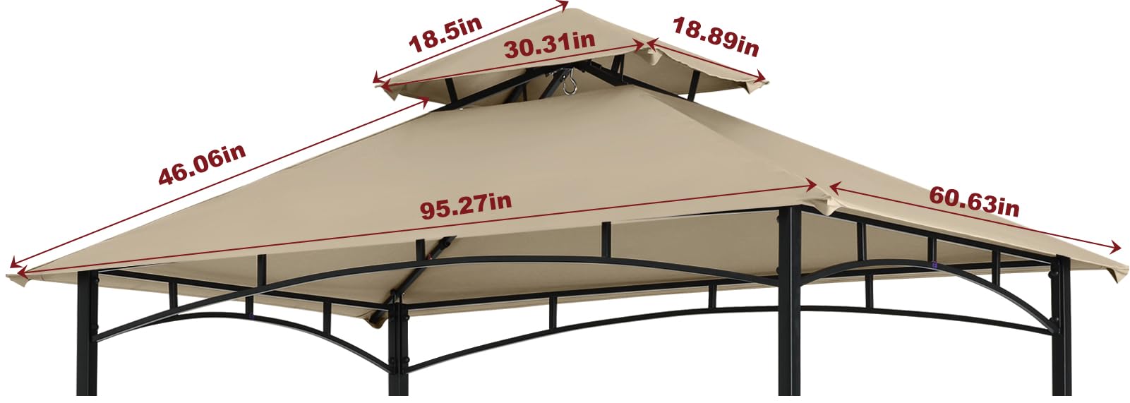 COOSHADE Ersatzdach für Grillpavillon, doppelstöckig, für den Außenbereich, passend für Modell L-GZ238PST-11 (Beige)