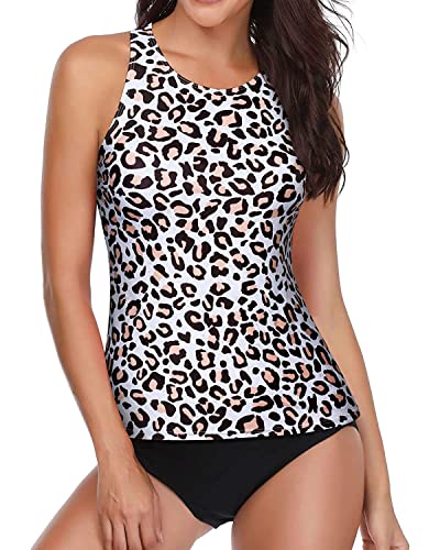 Image of Holipick Tankini Swimsuits for Women Two Piece High Neck Bathing Suit