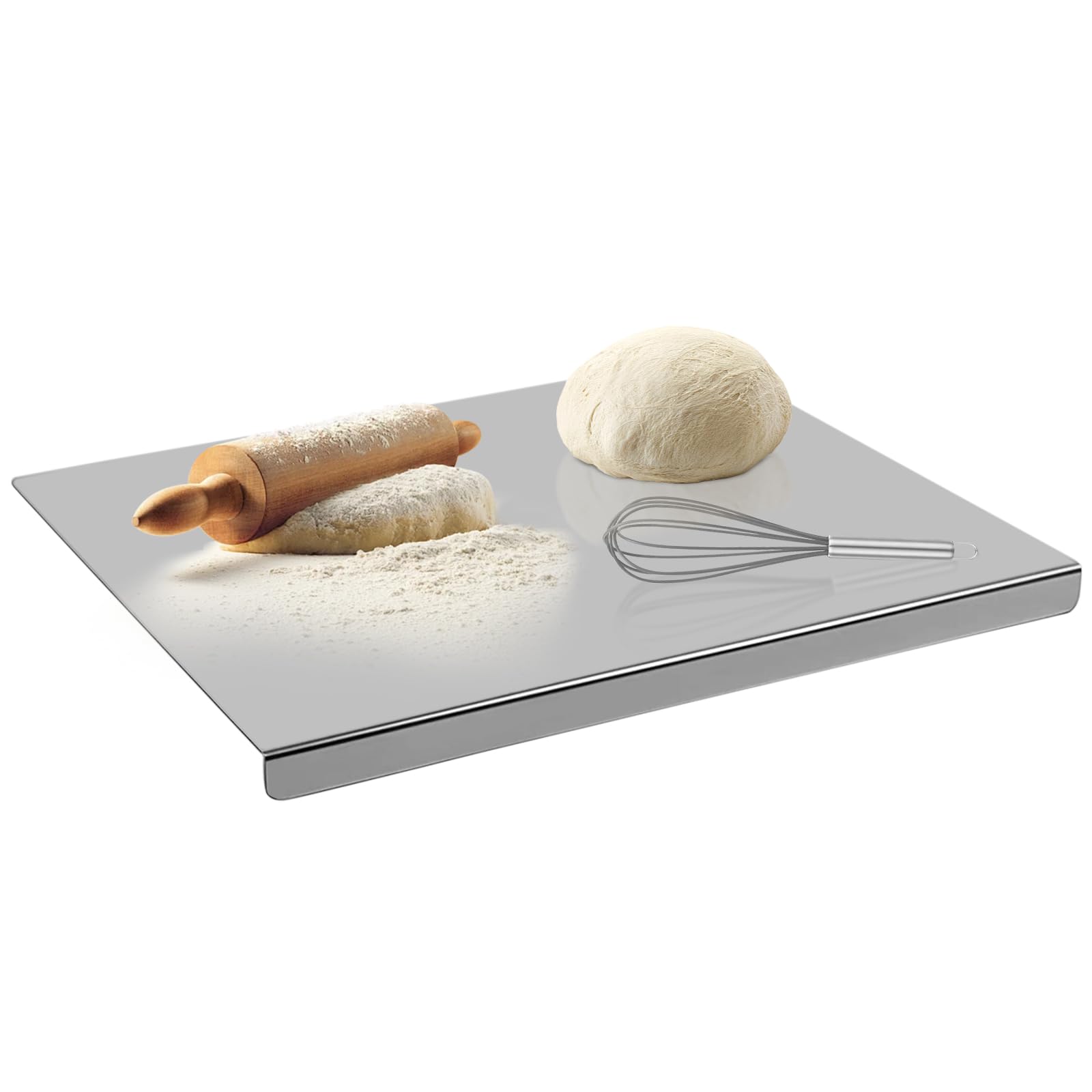 Tablas de cortar de acero inoxidable para la cocina, adecuadas para carne, frutas, verduras, pan y repostería, tablas de cortar de gran tamaño (40 x 30 cm)