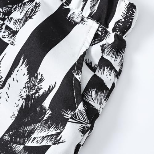 Boys Summer 𝐇awaiian Beach Shorts Causal Active Athletic Shorts Tropical Print Elastic Waist Jogger Short Pants3