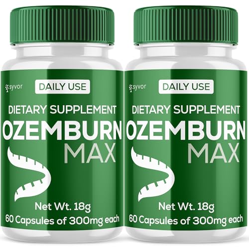 Natural Fitness Supplements: Boost Your Energy and Wellness Naturally 3 (2 Pack) Ozemburn Max Capsules - Ozemburn Max Advanced Formula Vitamin Pills - All Natural Fitness Supplement Capsule Maximum Strength Ingredients Suppporting Energy Health & Wellness (120 Capsules)