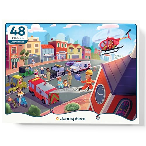 Image of Emergency Vehicles Jigsaw Puzzle | 48 Pieces | Ages 4, 5, 6, 7 Years | Premium Montessori Toy & Quiet Time Activity | Birthday Gift or Return Gift for Kids