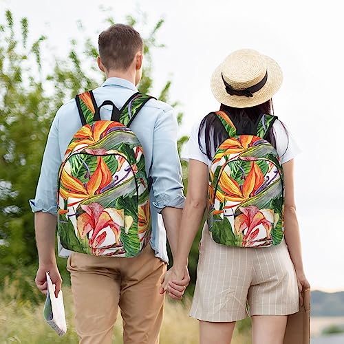 Sac à dos ordinateur portable S oiseau fleuri contre le mal de dos - 6