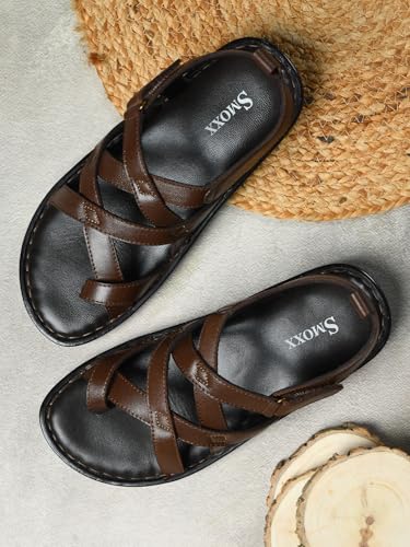 Image of Genuine Leather Slippers | Back Strap Sandals for Men | Lightweight | Comfortable | Cushioned Insole | Formal & Casual Wear