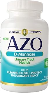 AZO D Mannose Urinary Tract Health, Cleanse, Flush & Protect The Urinary Tract, No.1 Pharmacist Recommended Brand, Clinical Strength, Non-GMO, 120 Count
