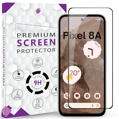 Image of Premium Tempered Glass Screen Protector Guard For Pixel 8A 5G (6.1 Inch, Pack of 1) | Edge to Edge Coverage With Easy to installation kit