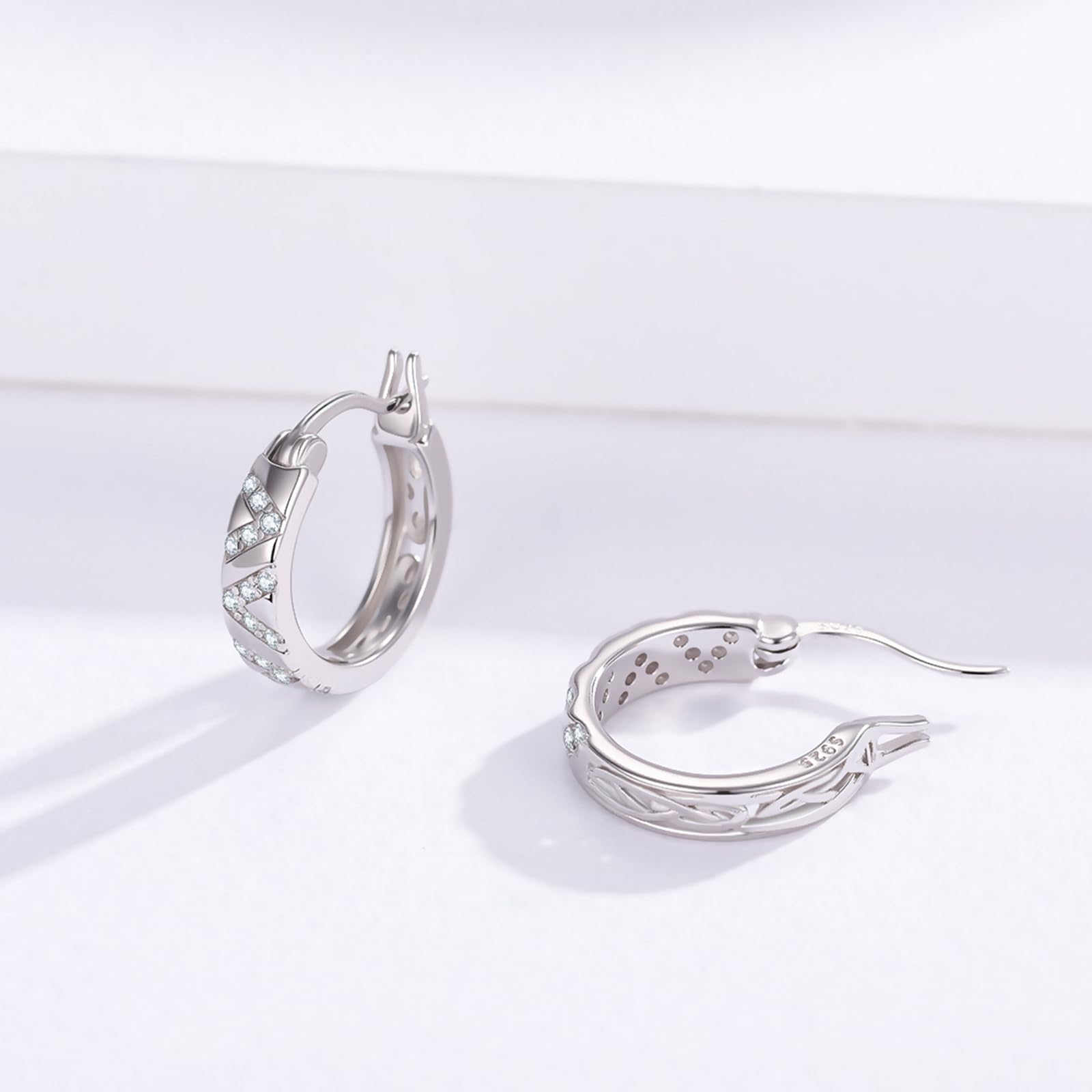 Orecchini a cerchio da donna, in argento Sterling 925, con piccoli orecchini a cerchio, per donne e donne