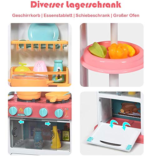 MEILINL Kinderküche Spielküche Spielzeug Küche Vorgetäuschtes Küche Rollenspiel Set Mit Induktionskochfeld Wasserspielen… – Bild 4
