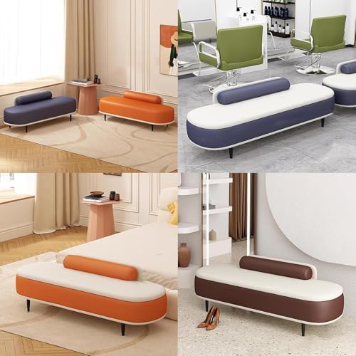 Banc d'extrémité de lit beige vert pour ranger et désencombrer