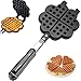 ZLASS Waffle Stick Maker, teglia per Waffle Fai-da-Te a Forma di Petalo, Cucina, caffetteria, Stampo per teglia per Muffin a Doppia Faccia Antiaderente in Lega di Alluminio, Nero